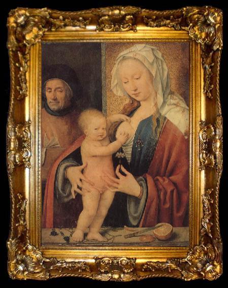 framed  Joos van cleve Holy Family, ta009-2